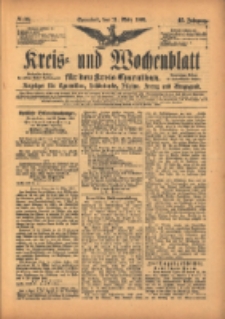 Kreis- und Wochenblatt f&uuml;r den Kreis Czarnikau: Anzeiger f&uuml;r Czarnikau, Sch&ouml;nlanke, Filehne, Kreuz, und Umgegend. 1899.03.11 Jg.47 Nr30