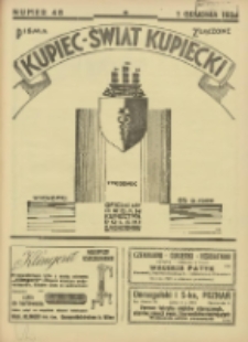 Kupiec-Świat Kupiecki; pisma złączone; oficjalny organ kupiectwa Polski Zachodniej 1934.12.01 R.28 Nr48