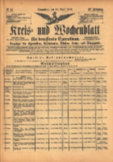 Kreis- und Wochenblatt f&uuml;r den Kreis Czarnikau: Anzeiger f&uuml;r Czarnikau, Sch&ouml;nlanke, Filehne, Kreuz, und Umgegend. 1899.04.15 Jg.47 Nr44