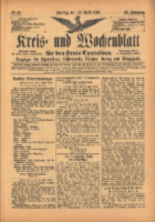 Kreis- und Wochenblatt f&uuml;r den Kreis Czarnikau: Anzeiger f&uuml;r Czarnikau, Sch&ouml;nlanke, Filehne, Kreuz, und Umgegend. 1899.04.18 Jg.47 Nr45
