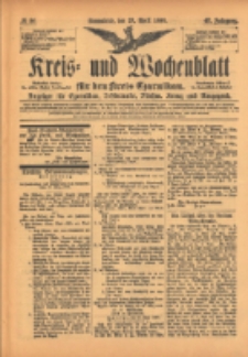 Kreis- und Wochenblatt f&uuml;r den Kreis Czarnikau: Anzeiger f&uuml;r Czarnikau, Sch&ouml;nlanke, Filehne, Kreuz, und Umgegend. 1899.04.29 Jg.47 Nr50