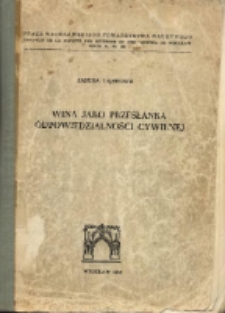 Wina jako przesłanka odpowiedzialności cywilnej