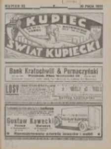 Kupiec-Świat Kupiecki; pisma złączone; oficjalny organ kupiectwa Polski Zachodniej 1935.05.30 R.29 Nr22