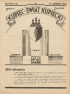 Kupiec-Świat Kupiecki; pisma złączone; oficjalny organ kupiectwa Polski Zachodniej 1935.06.27 R.29 Nr26