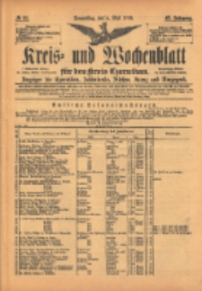 Kreis- und Wochenblatt f&uuml;r den Kreis Czarnikau: Anzeiger f&uuml;r Czarnikau, Sch&ouml;nlanke, Filehne, Kreuz, und Umgegend. 1899.05.04 Jg.47 Nr52