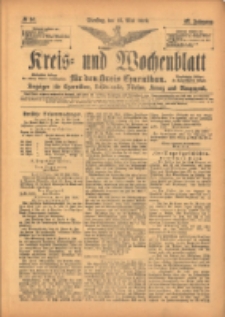 Kreis- und Wochenblatt f&uuml;r den Kreis Czarnikau: Anzeiger f&uuml;r Czarnikau, Sch&ouml;nlanke, Filehne, Kreuz, und Umgegend. 1899.05.16 Jg.47 Nr56