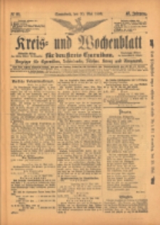 Kreis- und Wochenblatt f&uuml;r den Kreis Czarnikau: Anzeiger f&uuml;r Czarnikau, Sch&ouml;nlanke, Filehne, Kreuz, und Umgegend. 1899.05.20 Jg.47 Nr58