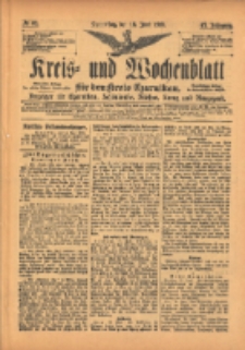 Kreis- und Wochenblatt für den Kreis Czarnikau: Anzeiger für Czarnikau, Schönlanke, Filehne, Kreuz, und Umgegend. 1899.06.15 Jg.47 Nr68