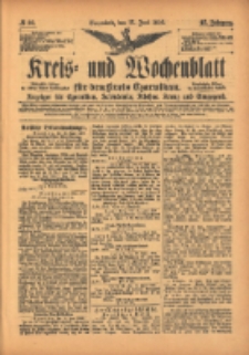 Kreis- und Wochenblatt f&uuml;r den Kreis Czarnikau: Anzeiger f&uuml;r Czarnikau, Sch&ouml;nlanke, Filehne, Kreuz, und Umgegend. 1899.06.17 Jg.47 Nr69