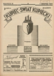 Kupiec-Świat Kupiecki; pisma złączone; oficjalny organ kupiectwa Polski Zachodniej 1935.08.01 R.29 Nr31