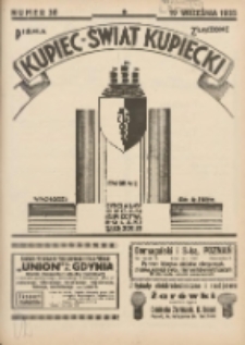 Kupiec-Świat Kupiecki; pisma złączone; oficjalny organ kupiectwa Polski Zachodniej 1935.09.19 R.29 Nr38