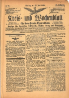 Kreis- und Wochenblatt f&uuml;r den Kreis Czarnikau: Anzeiger f&uuml;r Czarnikau, Sch&ouml;nlanke, Filehne, Kreuz, und Umgegend. 1899.06.27 Jg.47 Nr73