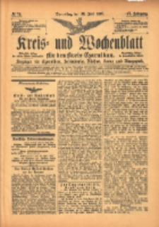 Kreis- und Wochenblatt f&uuml;r den Kreis Czarnikau: Anzeiger f&uuml;r Czarnikau, Sch&ouml;nlanke, Filehne, Kreuz, und Umgegend. 1899.06.29 Jg.47 Nr74