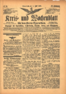Kreis- und Wochenblatt f&uuml;r den Kreis Czarnikau: Anzeiger f&uuml;r Czarnikau, Sch&ouml;nlanke, Filehne, Kreuz, und Umgegend. 1899.07.01 Jg.47 Nr75