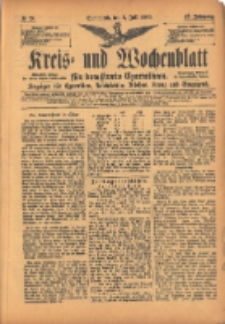 Kreis- und Wochenblatt f&uuml;r den Kreis Czarnikau: Anzeiger f&uuml;r Czarnikau, Sch&ouml;nlanke, Filehne, Kreuz, und Umgegend. 1899.07.08 Jg.47 Nr78