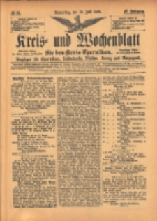Kreis- und Wochenblatt f&uuml;r den Kreis Czarnikau: Anzeiger f&uuml;r Czarnikau, Sch&ouml;nlanke, Filehne, Kreuz, und Umgegend. 1899.07.13 Jg.47 Nr80