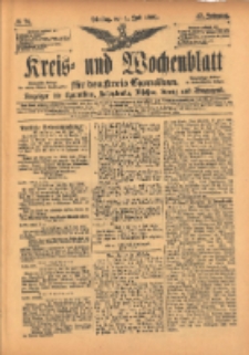 Kreis- und Wochenblatt f&uuml;r den Kreis Czarnikau: Anzeiger f&uuml;r Czarnikau, Sch&ouml;nlanke, Filehne, Kreuz, und Umgegend. 1899.07.04 Jg.47 Nr76