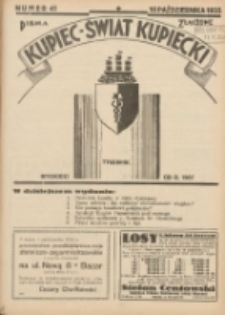 Kupiec-Świat Kupiecki; pisma złączone; oficjalny organ kupiectwa Polski Zachodniej 1935.10.10 R.29 Nr41