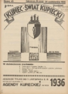 Kupiec-Świat Kupiecki; pisma złączone; oficjalny organ kupiectwa Polski Zachodniej 1935.10.24 R.29 Nr43