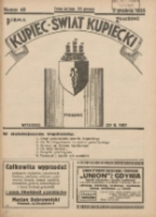 Kupiec-Świat Kupiecki; pisma złączone; oficjalny organ kupiectwa Polski Zachodniej 1935.12.05 R.29 Nr49