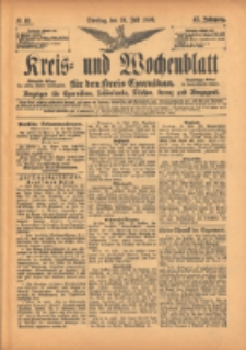 Kreis- und Wochenblatt f&uuml;r den Kreis Czarnikau: Anzeiger f&uuml;r Czarnikau, Sch&ouml;nlanke, Filehne, Kreuz, und Umgegend. 1899.07.18 Jg.47 Nr82