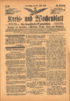 Kreis- und Wochenblatt f&uuml;r den Kreis Czarnikau: Anzeiger f&uuml;r Czarnikau, Sch&ouml;nlanke, Filehne, Kreuz, und Umgegend. 1899.07.27 Jg.47 Nr86