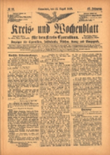 Kreis- und Wochenblatt für den Kreis Czarnikau: Anzeiger für Czarnikau, Schönlanke, Filehne, Kreuz, und Umgegend. 1899.08.12 Jg.47 Nr93