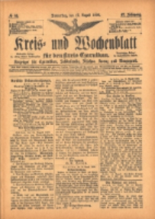 Kreis- und Wochenblatt f&uuml;r den Kreis Czarnikau: Anzeiger f&uuml;r Czarnikau, Sch&ouml;nlanke, Filehne, Kreuz, und Umgegend. 1899.08.17 Jg.47 Nr95