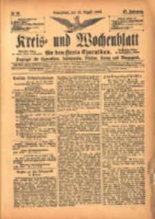 Kreis- und Wochenblatt für den Kreis Czarnikau: Anzeiger für Czarnikau, Schönlanke, Filehne, Kreuz, und Umgegend. 1899.08.19 Jg.47 Nr96