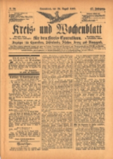 Kreis- und Wochenblatt für den Kreis Czarnikau: Anzeiger für Czarnikau, Schönlanke, Filehne, Kreuz, und Umgegend. 1899.08.26 Jg.47 Nr99