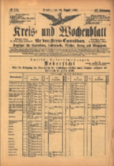 Kreis- und Wochenblatt für den Kreis Czarnikau: Anzeiger für Czarnikau, Schönlanke, Filehne, Kreuz, und Umgegend. 1899.08.29 Jg.47 Nr100