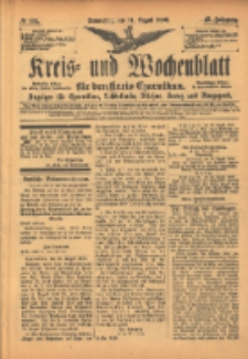 Kreis- und Wochenblatt f&uuml;r den Kreis Czarnikau: Anzeiger f&uuml;r Czarnikau, Sch&ouml;nlanke, Filehne, Kreuz, und Umgegend. 1899.08.31 Jg.47 Nr101