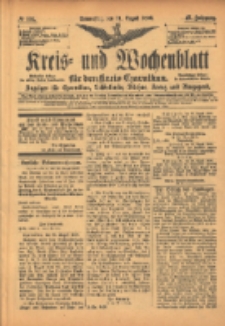 Kreis- und Wochenblatt für den Kreis Czarnikau: Anzeiger für Czarnikau, Schönlanke, Filehne, Kreuz, und Umgegend. 1899.08.31 Jg.47 Nr101