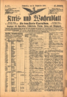 Kreis- und Wochenblatt f&uuml;r den Kreis Czarnikau: Anzeiger f&uuml;r Czarnikau, Sch&ouml;nlanke, Filehne, Kreuz, und Umgegend. 1899.09.14 Jg.47 Nr107