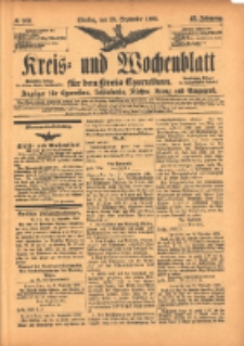 Kreis- und Wochenblatt f&uuml;r den Kreis Czarnikau: Anzeiger f&uuml;r Czarnikau, Sch&ouml;nlanke, Filehne, Kreuz, und Umgegend. 1899.09.19 Jg.47 Nr109