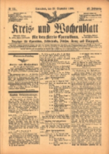 Kreis- und Wochenblatt f&uuml;r den Kreis Czarnikau: Anzeiger f&uuml;r Czarnikau, Sch&ouml;nlanke, Filehne, Kreuz, und Umgegend. 1899.09.23 Jg.47 Nr111