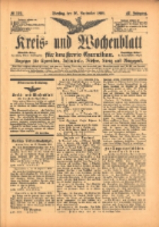 Kreis- und Wochenblatt f&uuml;r den Kreis Czarnikau: Anzeiger f&uuml;r Czarnikau, Sch&ouml;nlanke, Filehne, Kreuz, und Umgegend. 1899.09.26 Jg.47 Nr112