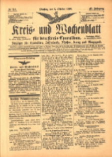 Kreis- und Wochenblatt f&uuml;r den Kreis Czarnikau: Anzeiger f&uuml;r Czarnikau, Sch&ouml;nlanke, Filehne, Kreuz, und Umgegend. 1899.10.03 Jg.47 Nr