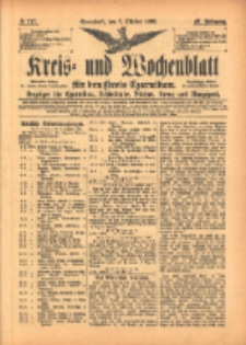 Kreis- und Wochenblatt f&uuml;r den Kreis Czarnikau: Anzeiger f&uuml;r Czarnikau, Sch&ouml;nlanke, Filehne, Kreuz, und Umgegend. 1899.10.07 Jg.47 Nr117