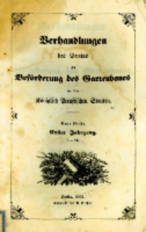 Verhandlungen des Vereines zur Beförderung des Gartenbaues in den Königlich Preussischen Staaten. Neue Reihe 1853 Jg.1 Band 1-7