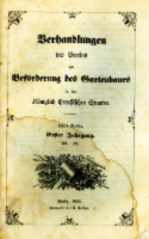 Verhandlungen des Vereines zur Beförderung des Gartenbaues in den Königlich Preussischen Staaten. Neue Reihe 1853 Jg.1 Band 8-12