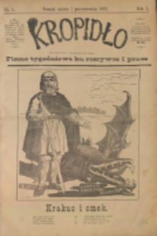 Kropidło : pismo tygodniowe ku rozrywce i pouce. R. 1. 1893, nr 4