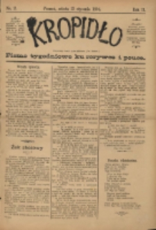 Kropidło : pismo tygodniowe ku rozrywce i pouce. R. 2. 1894, nr 2