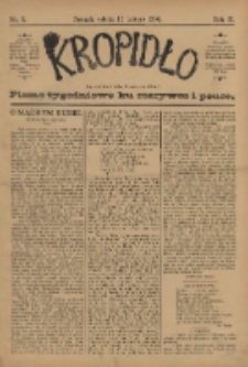 Kropidło : pismo tygodniowe ku rozrywce i pouce. R. 2. 1894, nr 6