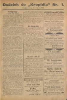 Kropidło : pismo tygodniowe ku rozrywce i pouce. R. 1. 1893. Dodatek nr 1