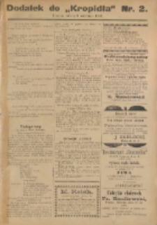 Kropidło : pismo tygodniowe ku rozrywce i pouce. R. 1. 1893. Dodatek nr 2