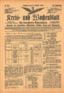 Kreis- und Wochenblatt f&uuml;r den Kreis Czarnikau: Anzeiger f&uuml;r Czarnikau, Sch&ouml;nlanke, Filehne, Kreuz, und Umgegend. 1899.10.17 Jg.47 Nr121