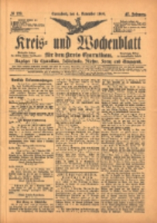 Kreis- und Wochenblatt f&uuml;r den Kreis Czarnikau: Anzeiger f&uuml;r Czarnikau, Sch&ouml;nlanke, Filehne, Kreuz, und Umgegend. 1899.11.04 Jg.47 Nr129