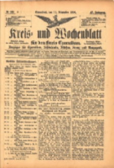 Kreis- und Wochenblatt f&uuml;r den Kreis Czarnikau: Anzeiger f&uuml;r Czarnikau, Sch&ouml;nlanke, Filehne, Kreuz, und Umgegend. 1899.11.11 Jg.47 Nr132