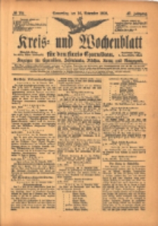 Kreis- und Wochenblatt f&uuml;r den Kreis Czarnikau: Anzeiger f&uuml;r Czarnikau, Sch&ouml;nlanke, Filehne, Kreuz, und Umgegend. 1899.11.16 Jg.47 Nr134